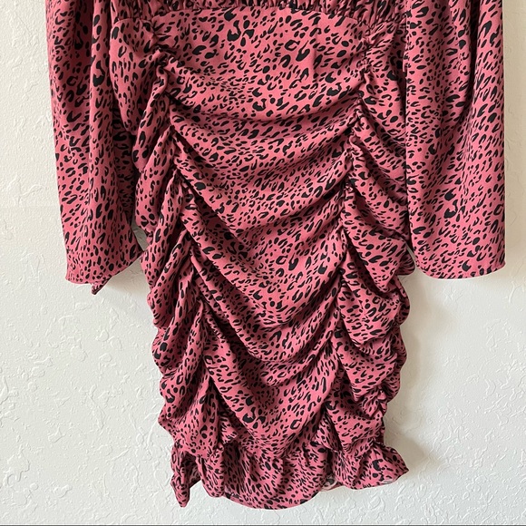 NWT Zara Marsala Ruching Dress XL - Picture 5 of 8